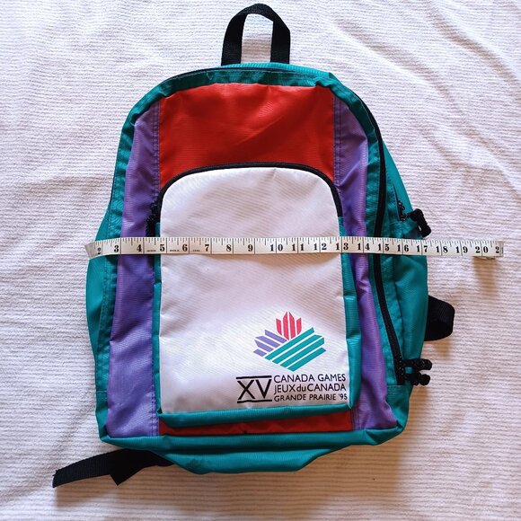 Vintage 1995 Canada Games XV Grande Prairie Alberta Backpack Book Bag - Picture 12 of 14